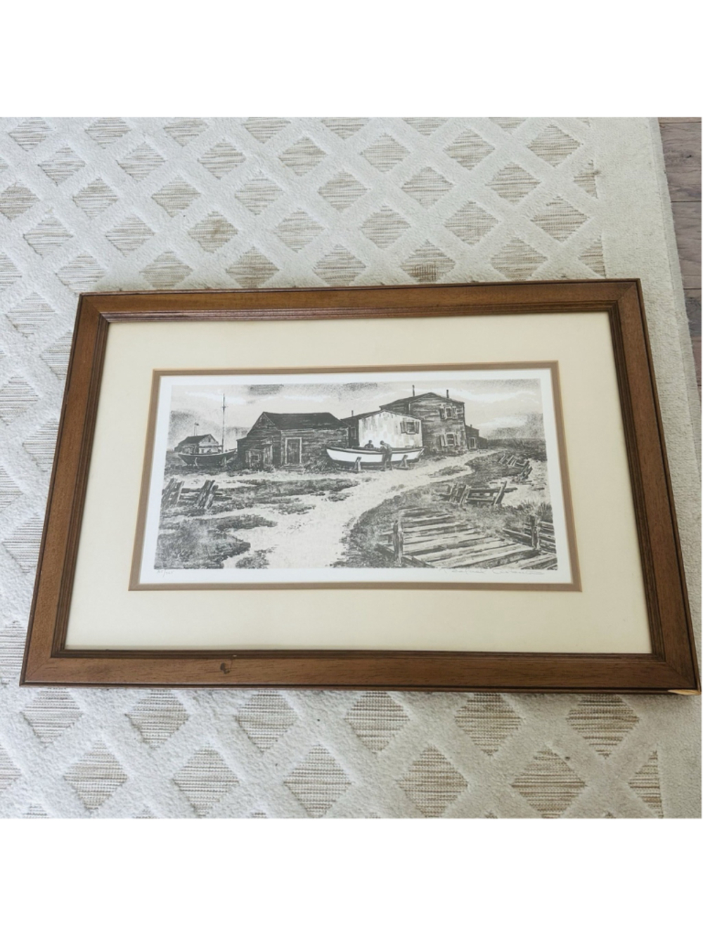 Vintage Rafael Astarita Signed Lithograph "Boatyard" Print Numbered COA Nautica